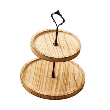 Imagem de IEUDNS Cupcake Stand Servando Bandeja de Multifuncional Multifuncional de Tier Rack Standra Display Stand para chuveiro de inauguração da cozinha de, Madeira