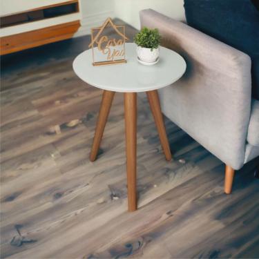 Imagem de Mesa Lateral com Vidro 50x40cm Pés Palito Casa Uai