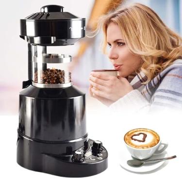 Imagem de Torradeira de café elétrica - ajuste de ar frio / quente, torradeira automática de grãos de café com ar quente pequeno - temporizador velocidade de vento ajustável, para café, casa, of