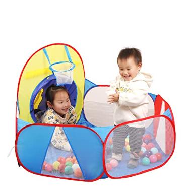 Imagem de LimitlessFunN Barraca infantil de 1,22 m com piscina para crianças e crianças, cercadinho de bebê, piscina com bolsa de armazenamento com zíper – bolas não incluídas (azul)
