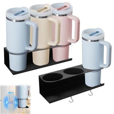 Imagem de Suporte magnético para copos Stanley, HYLEBOR 2 unidades, organizador de copos Stanley de 30/1,134 g, organizador de garrafa de água de desmontagem para geladeira, armário, cozinha
