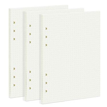 Imagem de 135 folhas de refil de papel pontilhado para agenda A5, 6 furos, papel de caderno para agenda Filofax Bullet Journals Diary (21 x 14 cm)