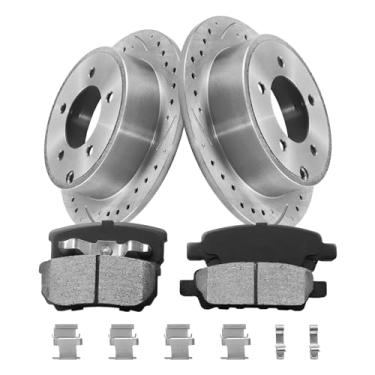 Imagem de funire Kit De Freio Traseiro, Discos E Pastilhas Compatíveis Com Jeep Patriot 2007-2017, Compass 2007-2017 Dodge Avenger 2008-2014 | Reposição Automotivo 262 Mm (10,3 Pol.) Traseiro