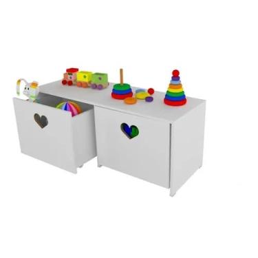 Imagem de Rack Com Baús De Brinquedos Infantil Menina Sharon 100% Mdf