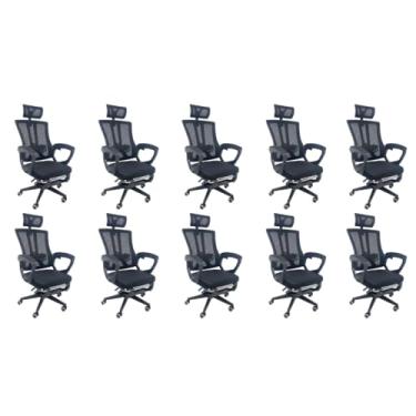 Imagem de Oficial Webshop - Kit 10 Cadeiras de Escritório Presidente Executiva Oficial Paris Preto