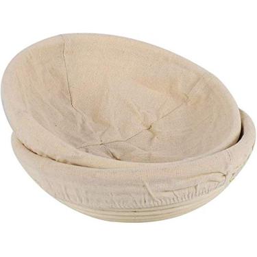 Imagem de Cesta à prova de pão, tigela de massa, ferramenta redonda para assar bolo de pão - 22 × 8,5 cm