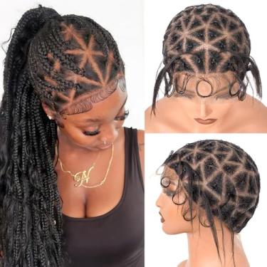 Imagem de Suntefic Touca De Peruca Trançada Com Cabelo De Bebê, Touca De Peruca De Crochê De Renda Dupla Full Hd Para Cabelo De Crochê, Touca De Peruca De Renda Para Fazer Toucas De Crochê De Cabelo Trançado