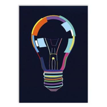 Imagem de Placa Decorativa Lâmpada Pop Art Ilustração Decoração Poster Quarto Sala