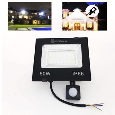 Imagem de Refletor Holofote Super Led 50w Com Sensor Presença LED50W