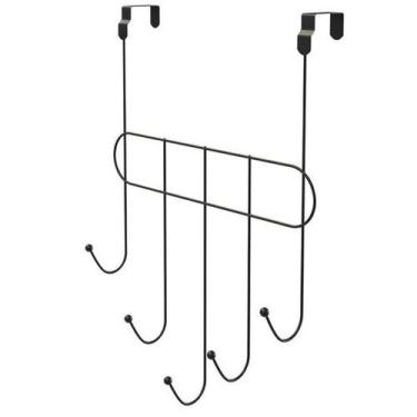 Imagem de Cabide Multiuso de Porta 5 Ganchos - Stolf, Preto