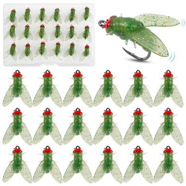 Imagem de OROOTL Bionic Iscas de pesca com mosca, 18 peças, kit de pesca com mosca, truta, moscas, panfish, moscas secas, anzóis artificiais macios para robalo, panfish, truta, riacho, água salgada, água doce