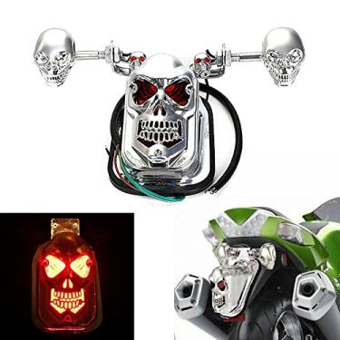 Imagem de Lâmpada âmbar de freio de seta traseira cromada para motocicletas Harley Bobber Honda