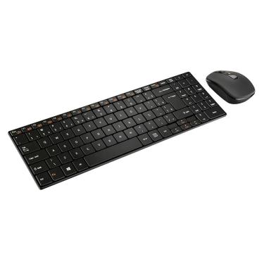 Imagem de Teclado & Mouse Sem Fio 2.4Ghz Multimidia Usb Slim Preto Tc2