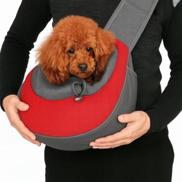 Imagem de BOLSA TRANSPORTE CACHORRO GATO MALA DE OMBRO PASSEIO CANGURU PET COM BOLSOS VIAGEM OMBRO TRANSVERSAL MULTIUSO