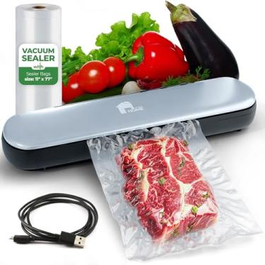 Imagem de EconoHome Máquina seladora a vácuo de alimentos sem fio – seladora a vácuo sous vide recarregável e portátil com cortador integrado – sela em 10 segundos – 30 cm de largura com 3 modos de vedação e 1