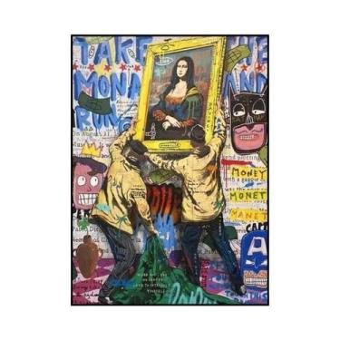 Imagem de Nordic Banksy Graffiti Estilo Pintura Em Tela Arte De Parede Poster Mo