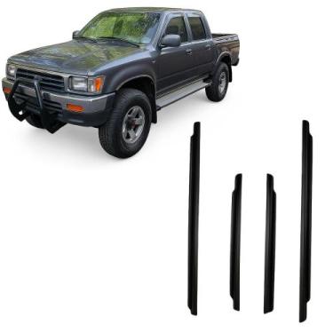 Imagem de Kit Friso Soleira Hilux 1992 Até 2004 Frontal e Traseira - GGA, Preto,
