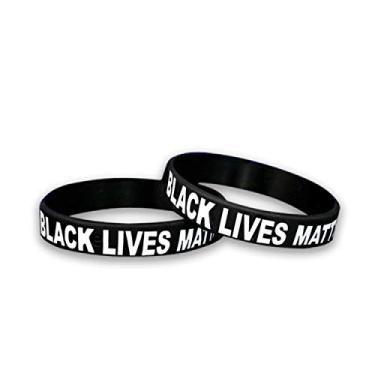 Imagem de Pacote com 50 pulseiras Black Lives Matter – Pulseiras de silicone Black Lives Matter para adolescentes e adultos, Silicone