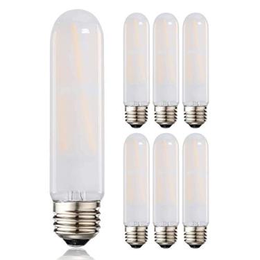 Imagem de LEOOLS T10 Lâmpada Led Fosca, 8W Lâmpada de LED tubular regulável, Equivalente 60-75Watt, 2700K Branco Quente Macio, Vidro Fosco, Base E26, para Gabinete de Exposição etc.