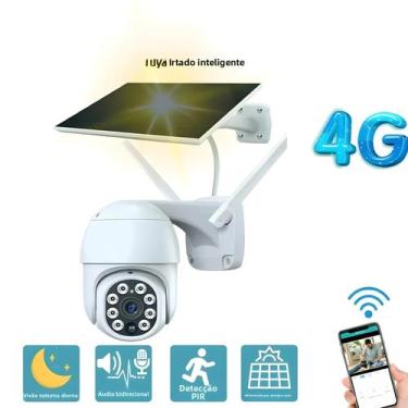 Imagem de Câmera PTZ Sem Fio Com Cartão Sim 4G Movida a Energia Solar De 5MP Par