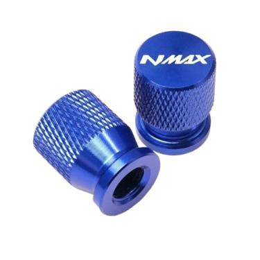 Imagem de jininshengxindianzi Compatible With NMAX N-Max 125 155 NMAX125 Nmax155 Scooter Accessories Tyre Valve Cover Cap&Motorcycle Embroidery Key Chain Keychain(1 pair Blue)