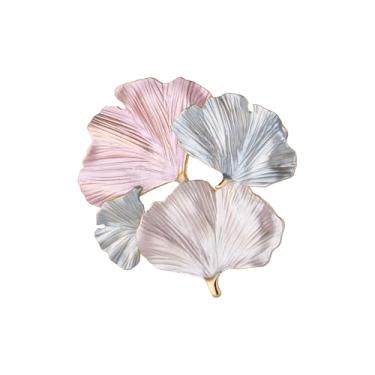 Imagem de Broche de metal esmaltado de folha de bordo banhado a ouro, Standard Size, Zinco, Sem Pedra Preciosa