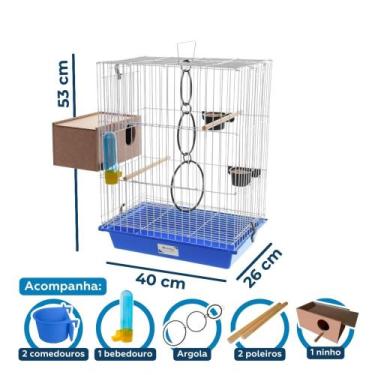 Imagem de Gaiola com ninho externo para Agapornis Calopsita e Periquito Australi