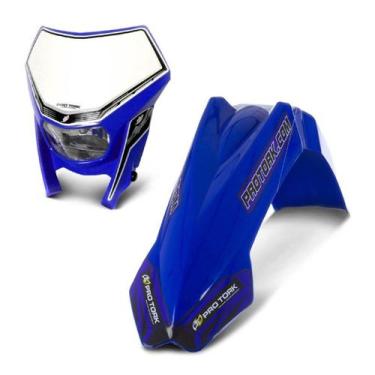 Imagem de Farol moto universal + paralama universal mx2 - PRO TORK, AZUL, Único
