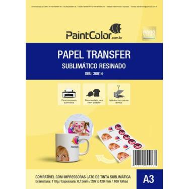 Imagem de Papel Transfer Sublimático Resinado Fundo Azul A3 - 100 Folhas - nano