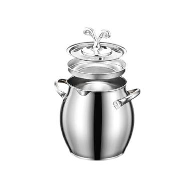 Imagem de Fenteer Recipiente para banha, peneira para banha, multiuso, grande capacidade, pote para fritar, cozinhar, camping, armazenar, 1.5 L 10cmx18cm