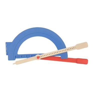 Imagem de Fenteer Régua de ferramenta matemática e geométrica, transferidor Braille, ferramenta educacional portátil, leve e resistente, material de aprendizagem para