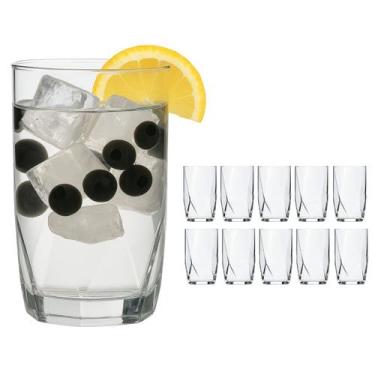 Imagem de Jogo Copos Topazio 360 Ml Nadir Vidro Suco Agua 10 Unidades - CRISTAR