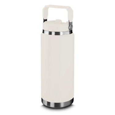 Imagem de Garrafa Térmica Parede Dupla em Aço Inox Branca 900ml com Alça