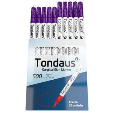 Imagem de Caneta marcação cirúrgica 1.0mm cor roxo 10un tondaus 500, ROXO
