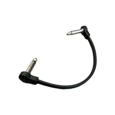 Imagem de KiBcsLic Cabo de Guitarra para Efeitos de Pedalboard, Cabo de Guitarra Macho para Macho de 1/4 de ângulo Reto, Som Nítido E Silencioso, Cabo de Pedal, 15cm Preto