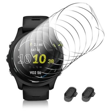 Imagem de 8 pacotes compatíveis com o protetor de tela Garmin Forerunner 255, TPU macio avançado (vidro não temperado) alta definição resistente a arranhões sem bolhas