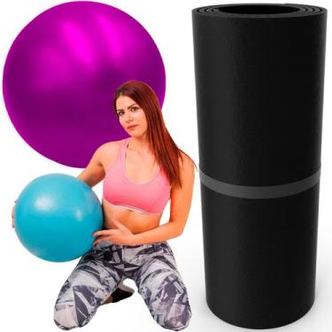 Imagem de Kit Bola Pilates Overball 25cm + Colchonete Academia Yoga - Prime Bike