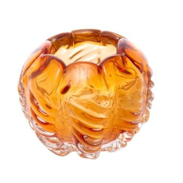 Imagem de Centro de Mesa Esfera Vidro Âmbar 12cm Design Elegante e Sofisticado com Toque Moderno