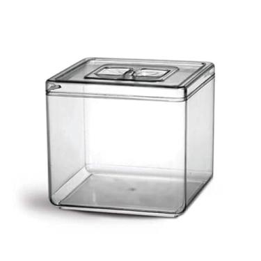 Imagem de Pote em Acrílico p/Granel Cereais Alimentos 6,5L Quadrado c/Tampa
