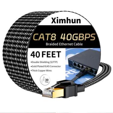 Imagem de Cabo Ethernet Ximhun Cat 8 12m 40Gbps 2000MHz Conector RJ45