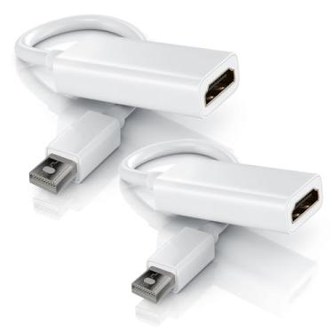 Imagem de elytronic Adaptador Mini DisplayPort para HDMI, 4K 30Hz Thunderbolt 2.0 Mini DP para HDMI Cabo adaptador compatível com monitor, projetor (1)