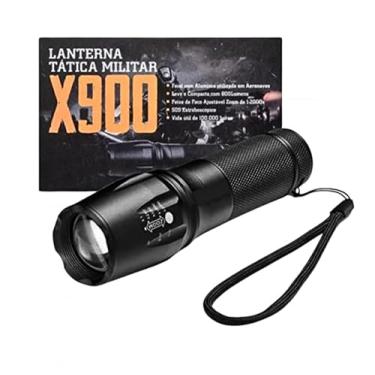Imagem de Lanterna Tática Militar X900, LED CREE L2, 980.000W, 1.580.000 Lúmens, Recarregável, Preta