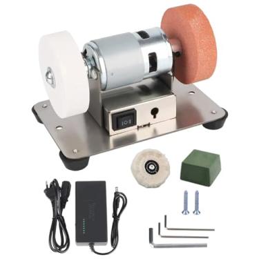 Imagem de HENGJINGTR 220V Mini Belt Belt Bel Londer 120W 7 Ferramenta de velocidade ajustável para Greante de bancada elétrica Diy Sharping Edge Polishing Metal Working Working Working Working Working