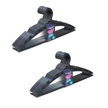 Imagem de Kit 20 Cabide Preto Super Resistente Conjunto C/10Pç 40x16cm - Arqplas