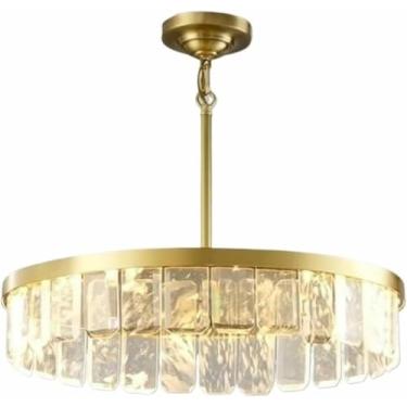 Imagem de WLHAZMWY Candeeiro pendente nórdico decorativo grande luz pendente nuvem cristal aço inoxidável lâmpada suspensa moderna interior (60 cm)