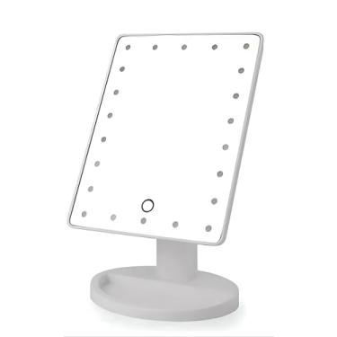 Imagem de Espelho 16 Leds De Mesa Maquiagem Rotação Touch Screen Requerimentos 4 pilhas AA (não inclusas)