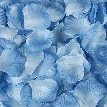 Imagem de A GOOD OMEN 1000 pétalas de rosa simuladas para decoração, adequadas para noites românticas, casamentos, eventos, festas, dia dos namorados, pétalas de rosa de quarto, flores simuladas (azul gradiente