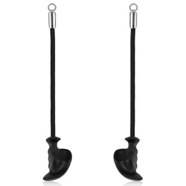 Imagem de HXD-ERGO Conjunto de 2 cordas de tríceps simples, corda de tríceps com cabo ergonômico para máquina de cabos – Acessório de cabo de tríceps para baixo de braço único para enrolar o cabo de corda,