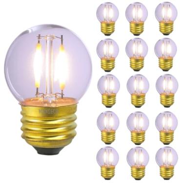 Imagem de MAINDECO Lâmpada G40 de baixa potência, base E26, mini globo LED de 1 W, lâmpada branca quente de 2700 K, para lâmpada pequena, pacote com 15
