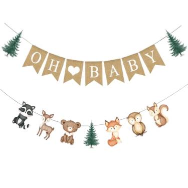 Imagem de Neyeidru Faixa de serapilheira Oh Baby Animais da Selva Guirlanda para Safari Tema Chá de Bebê Revelação de Gênero Decorações de Festa